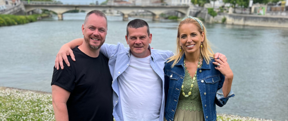 Jasmine with Lawrence and Simon in Charente