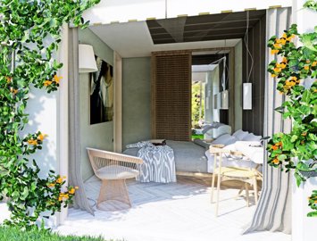 Sea Front Bodrum Villa - Adabuku - Bedroom with garden access