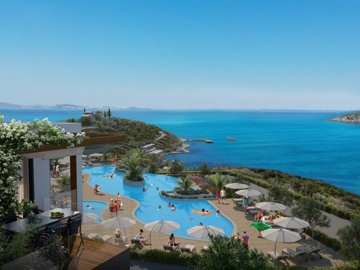 Sea Front Bodrum Villa - Adabuku - Large outdoor pool