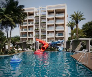 Off-Plan Antalya Investment Apartments For Sale - Large swimming pool with slides