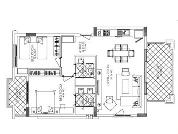 Furnished Sea View Apartment in Side - floor plan