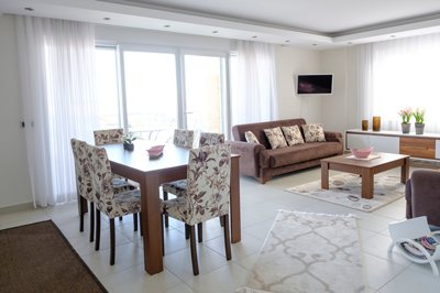 Furnished Sea View Apartment in Side - Lounge and dining area