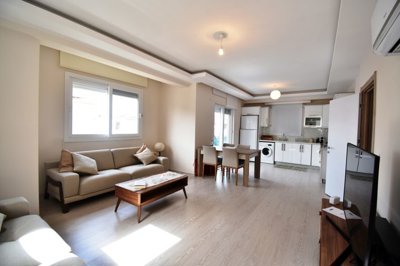 Ideally Located Fethiye Apartment For Sale - A light and modern open-plan living space