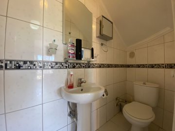 Fully Furnished Duplex Apartment In Didim For sale - Modern upper bathroom