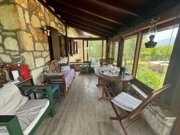 A Rural Dalyan Bungalow For Sale - A delightful covered terrace ideal for entertaining