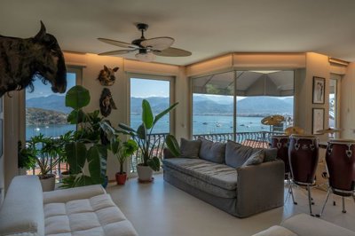 A Magnificent Sea View Fethiye Property For Sale - Lounge through to the dining space with sea views