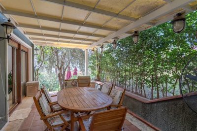 A picturesque Garden Duplex Apartment in Fethiye For Sale - Huge seating area on the terrace
