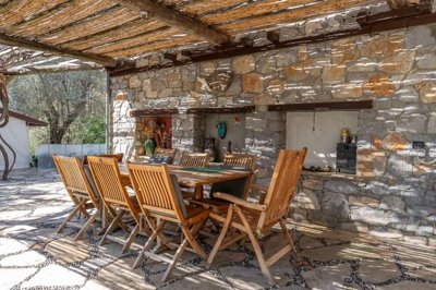 A Tranquil Secluded Property in Gocek - Beautiful seating area covered for shade