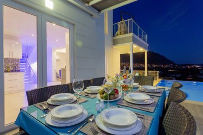 A Glamorous 4-Bedroom Fethiye Property For Sale - Dinner with a stunning view