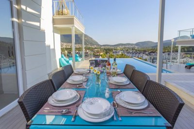 A Glamorous 4-Bedroom Fethiye Property For Sale - Dining area on the terrace