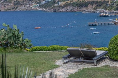 Exceptional Sea View Yalikavak Villa For Sale – Panoramic sea and nature views from the garden