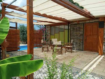 A Gorgeous Fethiye Property In Rural Kadikoy, Seydikemer For Sale -Covered terrace ideal for outdoor dining