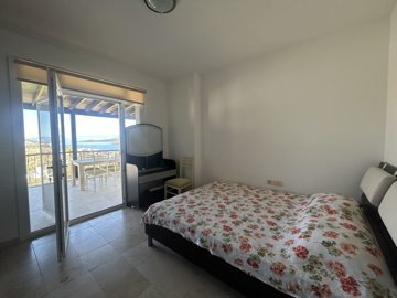 A Sea View Duplex Villa In Bodrum For Sale - Spacious double bedroom with terrace