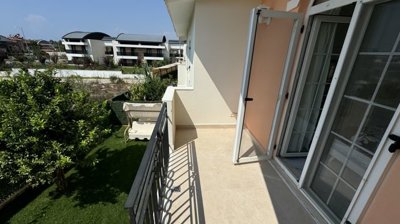 An Immaculate Apartment In Belek, Antalya For Sale - Bedroom balcony overlooking the garden