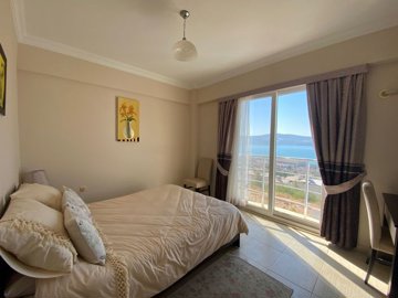 A Bargain, Full Sea View Apartment For Sale In Didim – First bedroom with full sea views