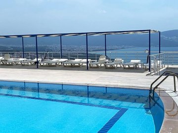 A Bargain, Full Sea View Apartment For Sale In Didim – Sea views from the communal pool