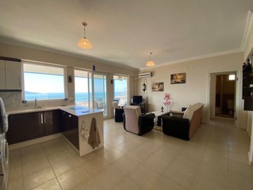 A Bargain, Full Sea View Apartment For Sale In Didim – Sea views from the spacious, light and airy living space