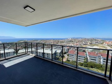 Sea View Kusadasi Apartments with A Pool & Smart-Home System Are For Sale - Sea views from the large balcony