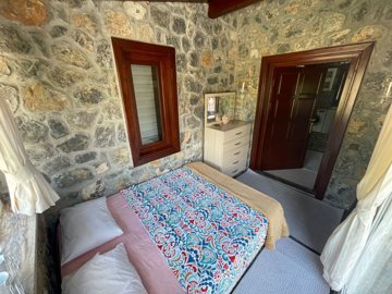 Ready-To-Move Uzumlu Stone Bungalow For Sale - Second double bedroom