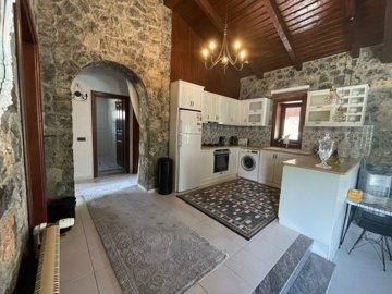 Ready-To-Move Uzumlu Stone Bungalow For Sale - Fully fitted modern kitchen with white goods