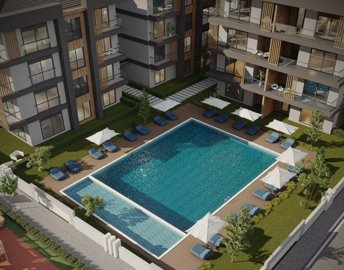 City-View Apartments For Sale In Kusadasi - Communal pool & social areas