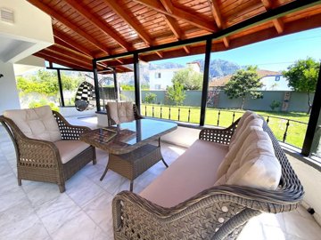 A Superb Dalyan Villa & Second Property For Sale Near Dalyan - Outdoor dining under covered terrace