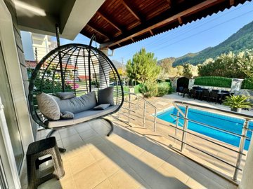 A Tranquil Private Detached Villa In Fethiye For Sale - Covered sun terrace 