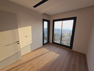 Newly Built Smart-Home Kusadasi Apartment For Sale - Bedroom with balcony access