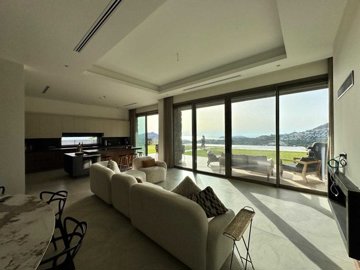 Luxury, Sea View Bodrum Smart-Home Properties For Sale - Open-plan living area with stunning sea views