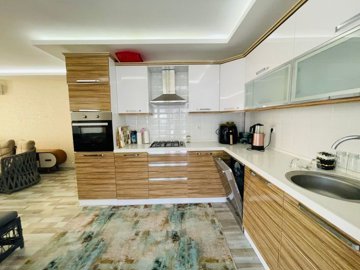 An Impressive Modern Kusadasi Apartment For Sale - Kitchen with balcony