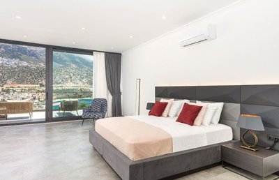 Magnificent Sea View Property For Sale In Kalkan - Master bedroom with sea views