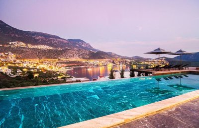 Magnificent Sea View Property For Sale In Kalkan - infinity pool with sea views