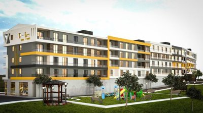 Smart Home Kusadasi Apartments For Sale - Main view of the apartment building with gardens