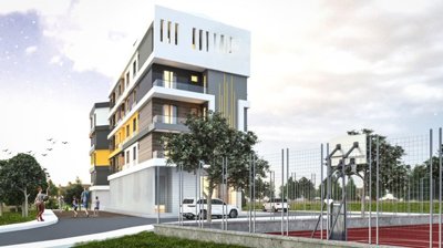 Smart Home Kusadasi Apartments For Sale - Side view of the apartment building from the street