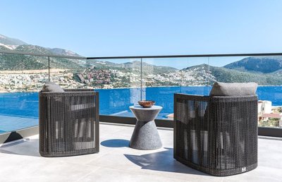 A High-End Sea-View Villa In Kalkan For Sale - Balcony offering amazing sea views