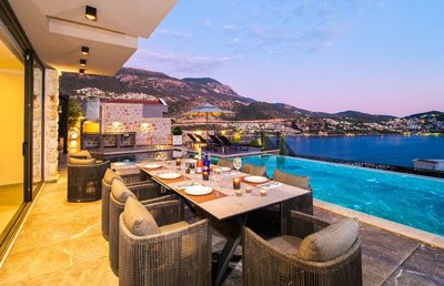 A High-End Sea-View Villa In Kalkan For Sale - Terrace ideal for alfresco dining with loved ones