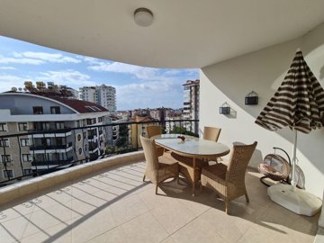 Fully Furnished Alanya Duplex Apartment  For Sale In Cikcilli - Very large balcony from the living space