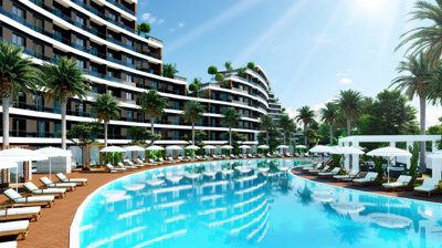 Off-Plan Antalya Investment Properties For Sale - Enticing swimming pool and sunbathing areas