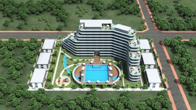 Value Investment Properties For Sale In Antalya - Arial view of the entire complex