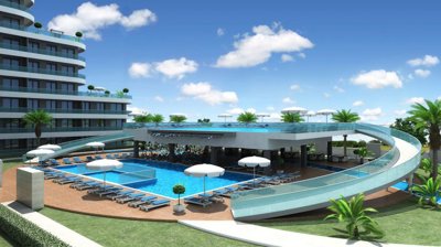 Value Investment Properties For Sale In Antalya - Exterior communal pool and social areas