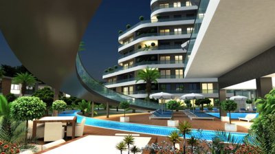 Value Investment Properties For Sale In Antalya - Swimming pool, sun terraces and landscaped exterior