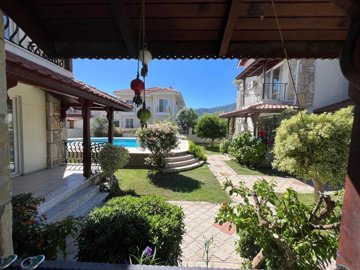 A Pretty Ground Floor, Garden Apartment For Sale In Scenic Dalyan - Shady terrace from living space