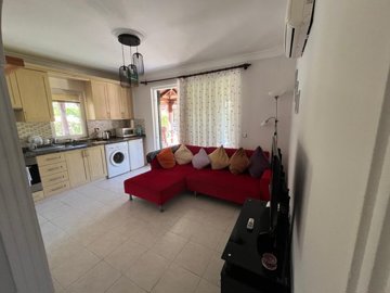 A Pretty Ground Floor, Garden Apartment For Sale In Scenic Dalyan - Open-plan living space