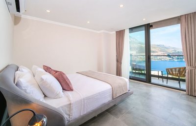 An Exquisite Sea-View Villa For Sale In Kalkan - First double bedroom with balcony