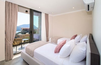 An Exquisite Sea-View Villa For Sale In Kalkan - Bedrooms with sea views