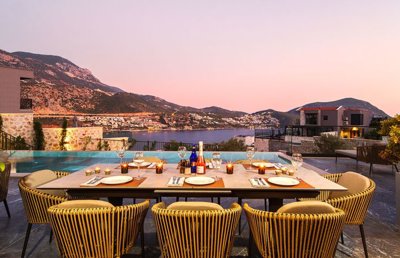 An Exquisite Sea-View Villa For Sale In Kalkan - Sea views whilst dining