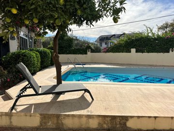 A Quaint Detached Property For Sale In Scenic Dalyan - Shared pool and exterior featuring fruit trees