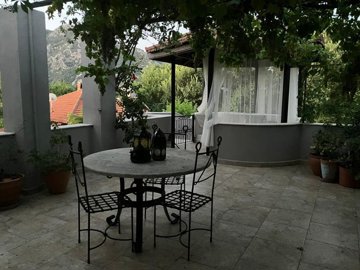 Unique Villa & Self-Contained Apartment For Sale In Dalyan - Shaded seating area