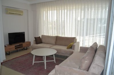 A Modern Triplex Villa For Sale in Belek, Antalya - Lounge area with air conditioning