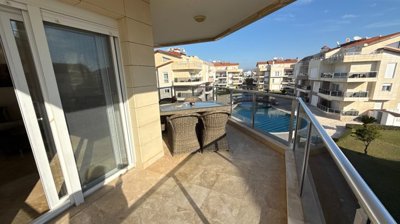 Duplex Investment Property In Belek For Sale - A great-sized balcony with outdoor seating, great for alfresco dining